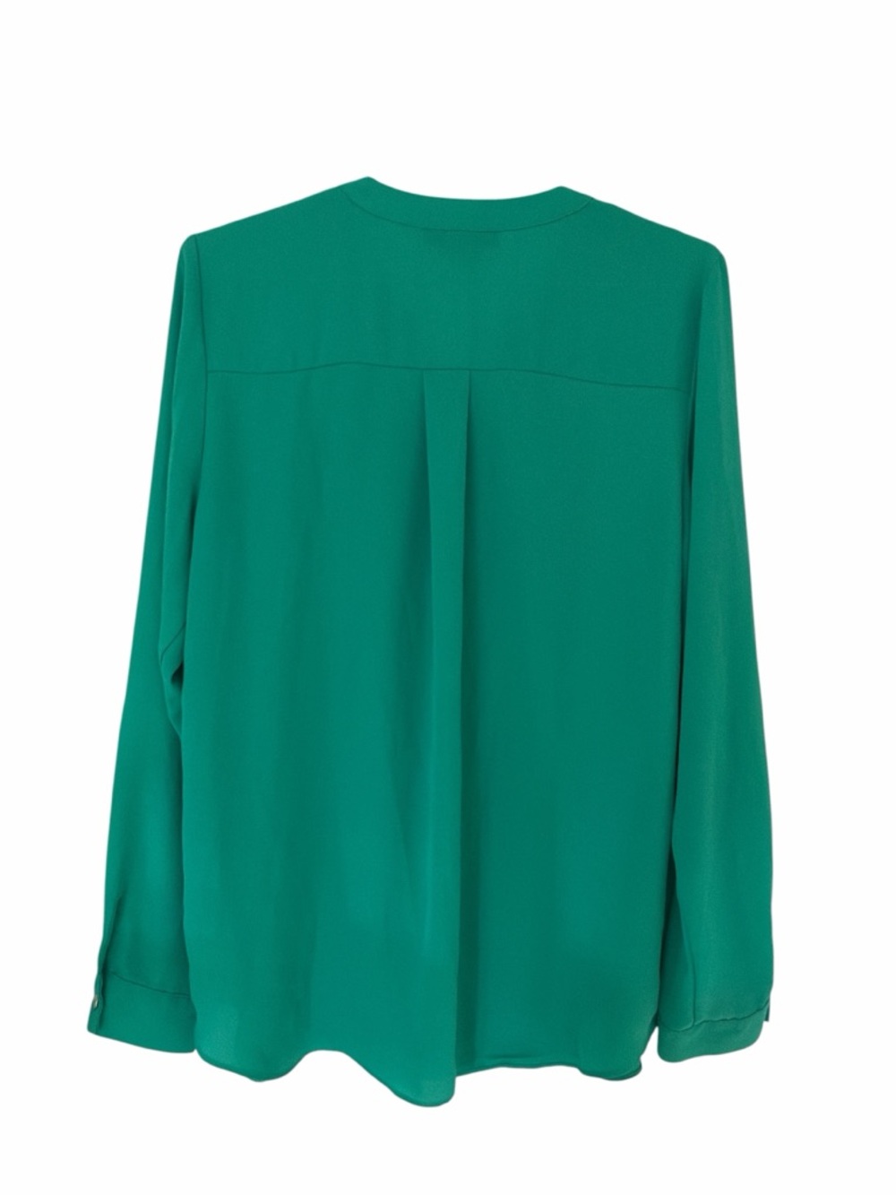 Attention Green Blouse Size Medium Roll Tab Sleeve V-Neck Work Office Top - Picture 7 of 7